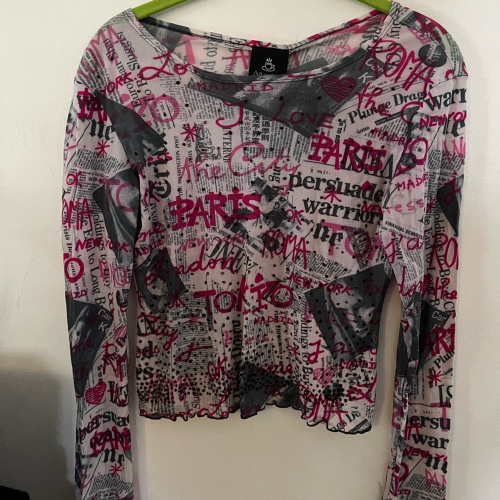 Y2K sheer long sleeve